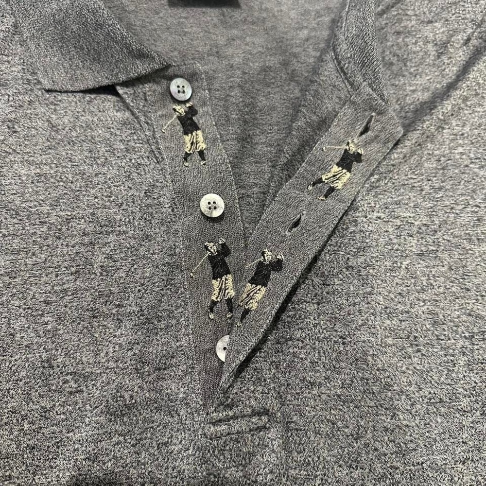 BOBBY JONES golf polo men's XL grey 100% cotton - Picture 3 of 5